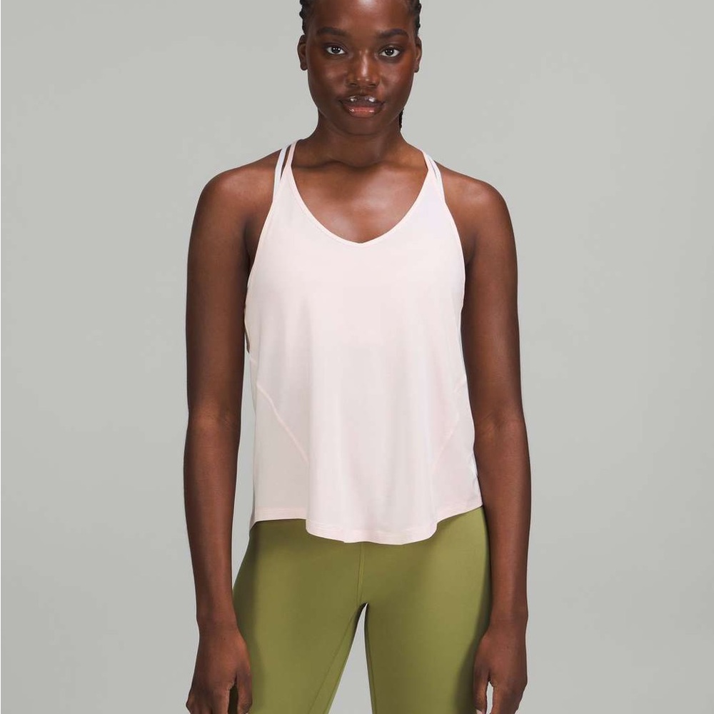 Lululemon Modal-Silk Yoga Tank Top Size 6 Strawberry Milkshake Pink